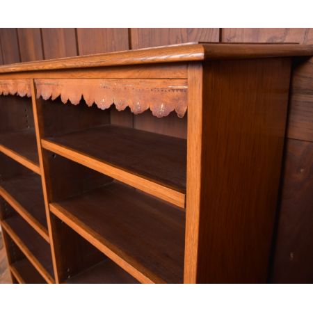 Antikes offenes Bücherregal aus Eichenholz