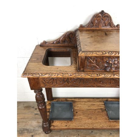 Antiker hall stand aus Eiche Massivholz 19. Jahrhundert