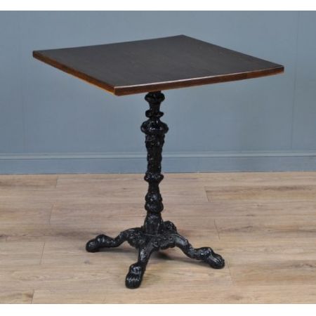 Antiker Besitelltisch Gusseisen mit Massivholzplatte 