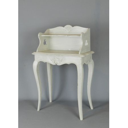 Antiker Nachttisch aus Massivholz lackiert