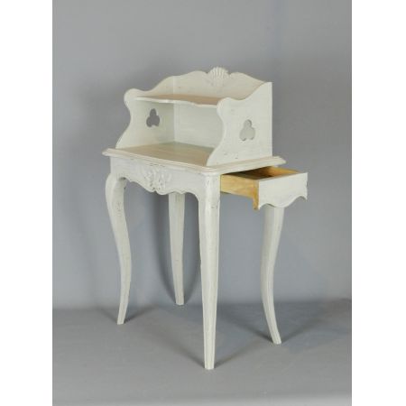 Antiker Nachttisch aus Massivholz lackiert