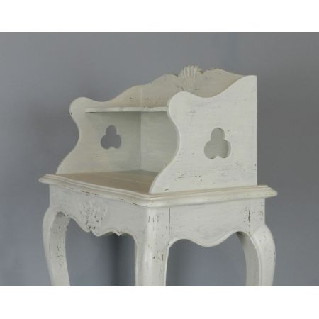 Antiker Nachttisch aus Massivholz lackiert