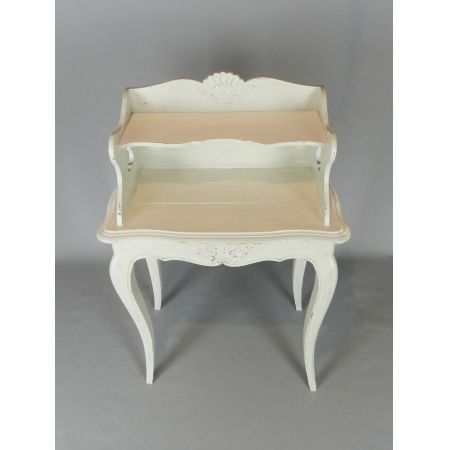 Antiker Nachttisch aus Massivholz lackiert