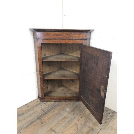 Antiker hängender Eckschrank aus Eichenholz