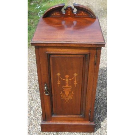 Antiker Intarsien Nachttisch aus Mahagoni