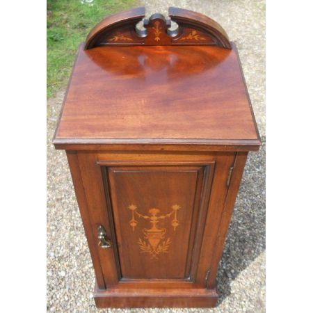 Antiker Intarsien Nachttisch aus Mahagoni