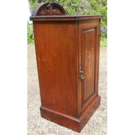 Antiker Intarsien Nachttisch aus Mahagoni