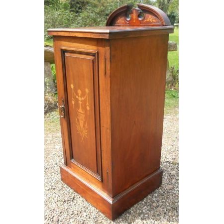 Antiker Intarsien Nachttisch aus Mahagoni