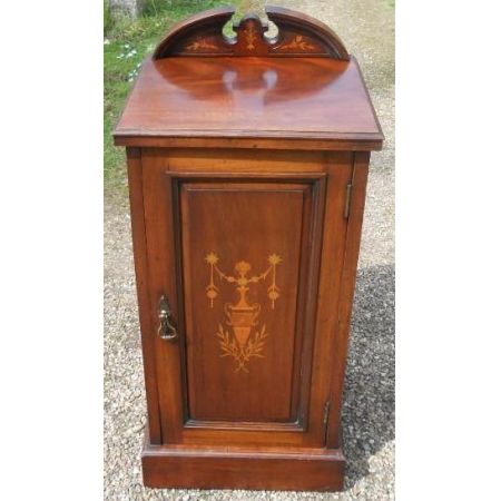 Antiker Intarsien Nachttisch aus Mahagoni