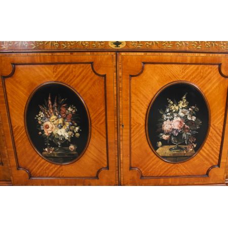 Antiker Sheraton Revival Breakfront Bücherschrank