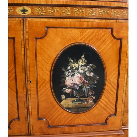 Antiker Sheraton Revival Breakfront Bücherschrank