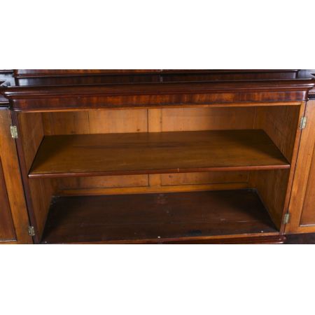 Antiker Breakfront Bücherschrank aus Flame Mahagoni