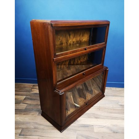 Antiker Art Deco Bücherschrank aus Walnussholz