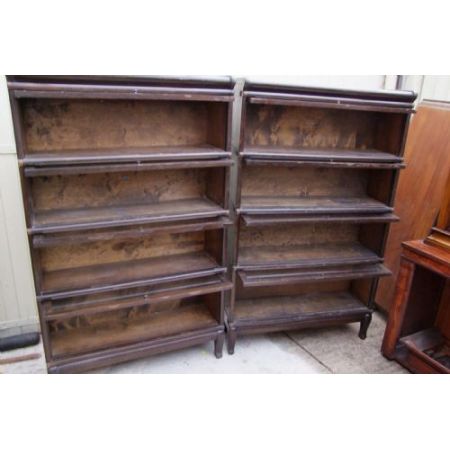 Antikes Paar Globe Wernicke Bücherschränke 