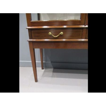 Antike Inlaid Vitrine aus Mahagoni