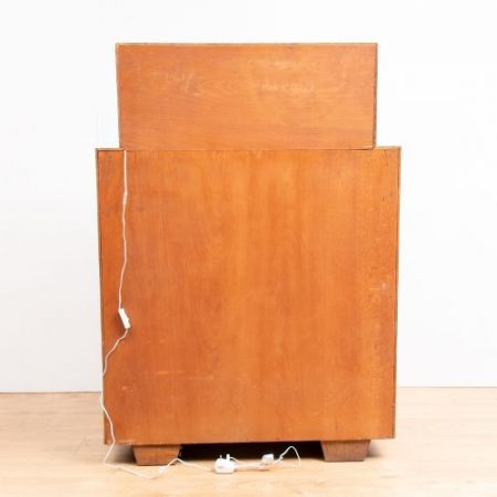 Antiker Art Deco Cocktailschrank aus Walnussholz von 1930