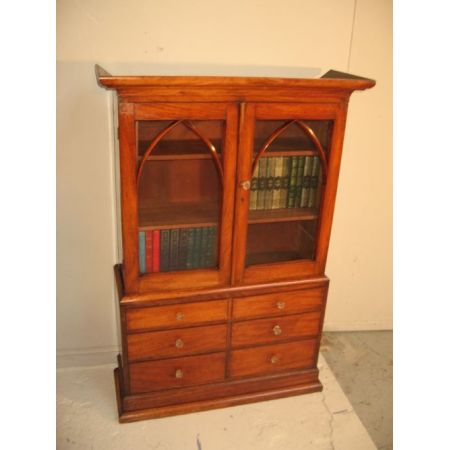 Antikes bookcase/Bücherschrank aus Mahagoni Massivholz 1880