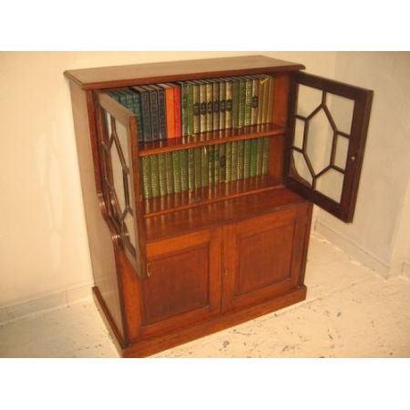 Antikes bookcase/Bücherschrank aus Eiche Massivholz 1910