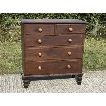 Antike Kommode aus Kiefernholz Massivholz spätes 19. Jahrhundert