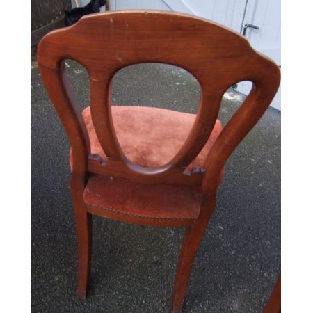 Antiker Satz von sechs Ballonrücken-Esszimmerstühlen aus Mahagoni