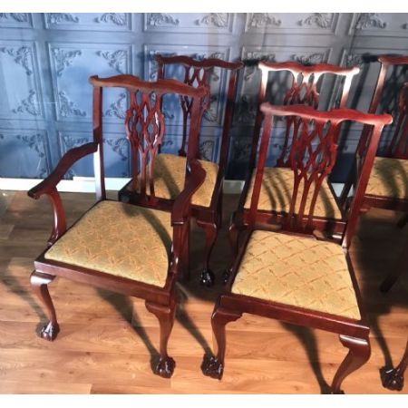 Antikes Set mit sechs Mahagoni-Esszimmerstühlen