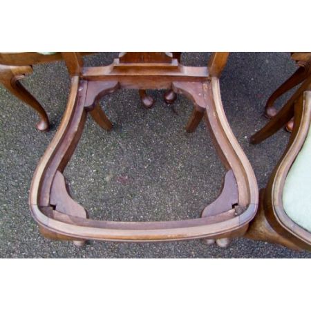 Antikes Set mit sechs Esszimmerstühlen mit Muschelschnitzereien auf der Rückseite