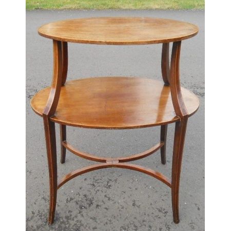 Antiker zweistufiger Mitteltisch aus Mahagoni um 1900