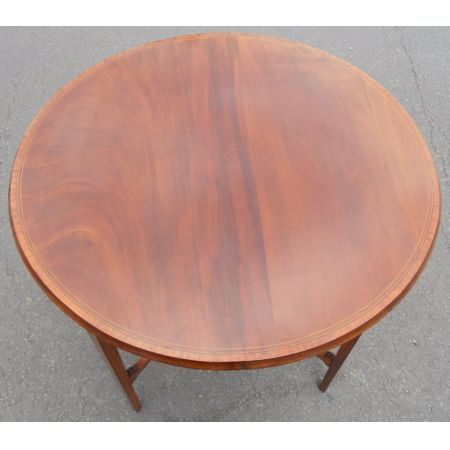 Antiker runder Inlaid Mitteltisch aus Mahagoni um 1900