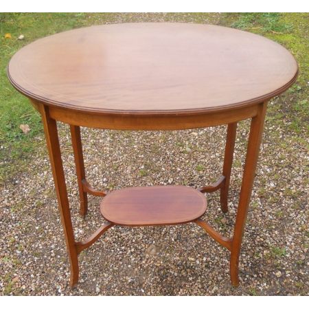 Antiker ovaler Beistelltisch aus Mahagoni um 1900