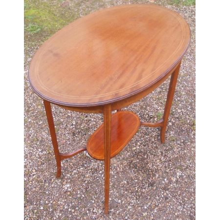 Antiker ovaler Beistelltisch aus Mahagoni um 1900