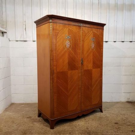 Antiker Doppelschrank aus Satinholz um 1920