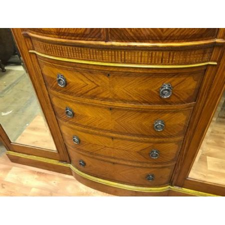 Antike Inlaid Gaderobe aus Satinholz