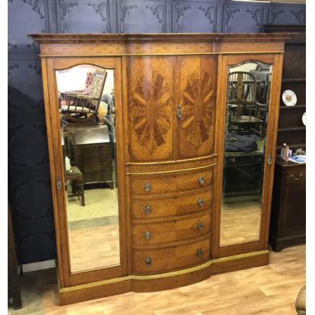 Antike Inlaid Gaderobe aus Satinholz