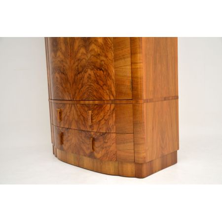 Antiker Art Deco Gaderobe aus Walnussholz