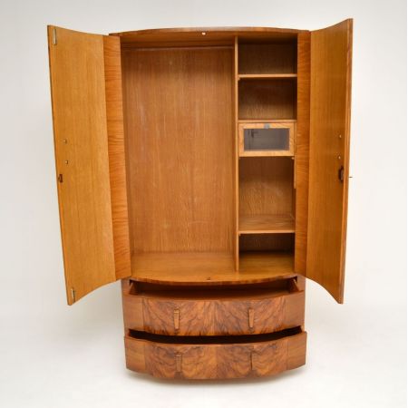 Antiker Art Deco Gaderobe aus Walnussholz