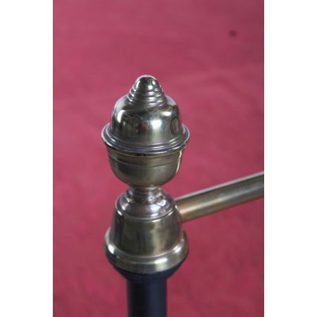 Antiker Doppelbett aus schwarzem und gealtertem Messing