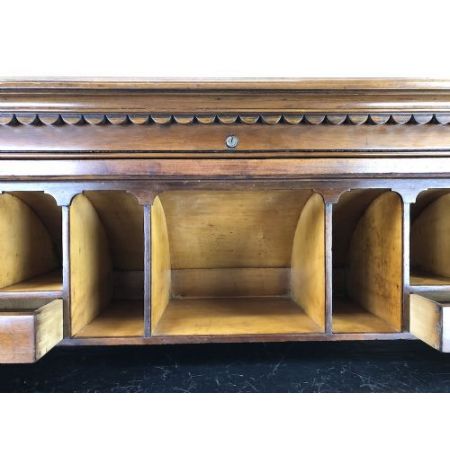 Antiker cylinder roll top desk Schreibtisch aus Massivholz frühes 20. Jahrhundert