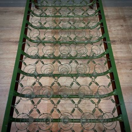 Antiker geschnitztes Bettgestell aus Eichenholz mit gefederter Basis