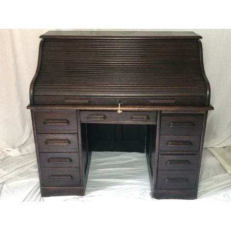 Antiker Globe Wernicke roll top desk Schreibtisch aus Eiche Massivholz 1900