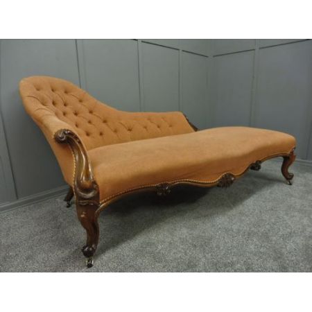 Antike viktorianische Pailisander Chaise Longue von ca 1860