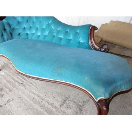 Antike geschnitzte Palisander Chaiselongue