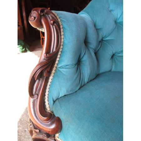 Antike geschnitzte Palisander Chaiselongue