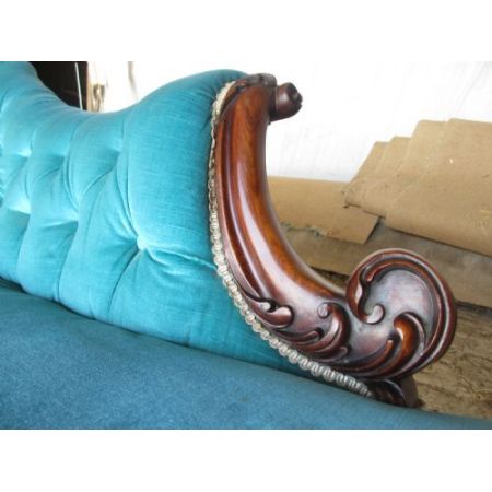 Antike geschnitzte Palisander Chaiselongue