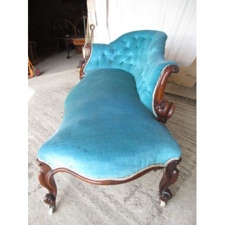 Antike geschnitzte Palisander Chaiselongue