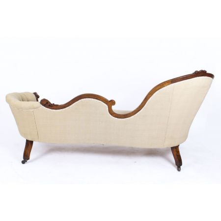 Antike Mahagoni Chaise Longue aus dem 19. Jahrhundert