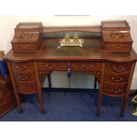 Antiker Inlaid Damenschreibtisch aus Mahagoni um 1900