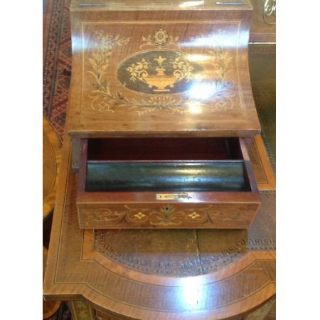 Antiker Inlaid Damenschreibtisch aus Mahagoni um 1900