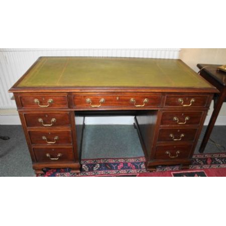 Antiker Mahagoni Sockel Schreibtisch