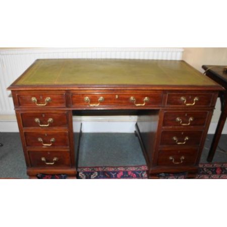 Antiker Mahagoni Sockel Schreibtisch