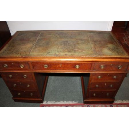 Antiker Mahagoni-Sockelschreibtisch